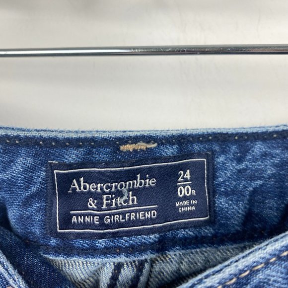 ABERCROMBIE A&F Annie Girlfriend Distressed Jeans 00 24 - Picture 5 of 12